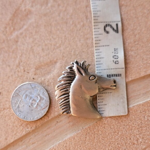 Vintage silver horse head AJRCO equestrian brooch or pin - Picture 14 of 16